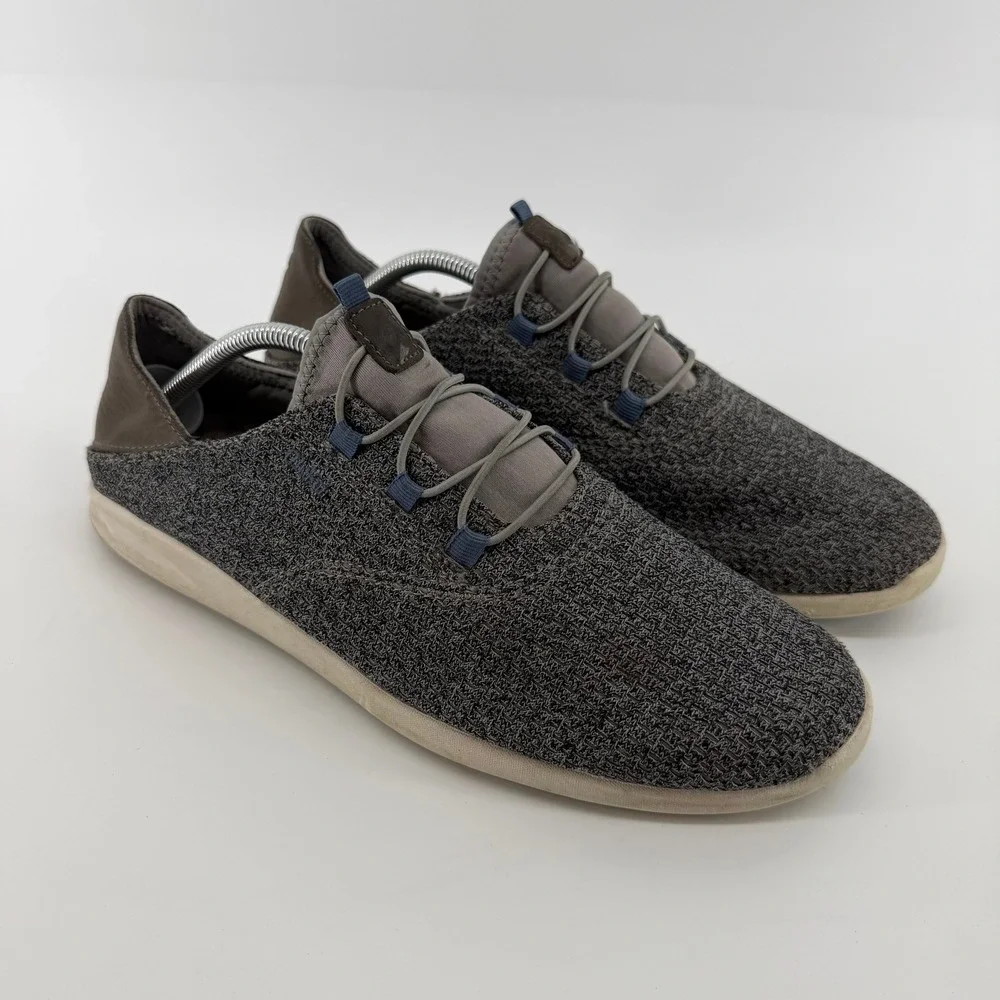 OluKai Alapa Li Sneaker Mens 11 Grey Charcoal Textile Leather Slip On 10395-2626